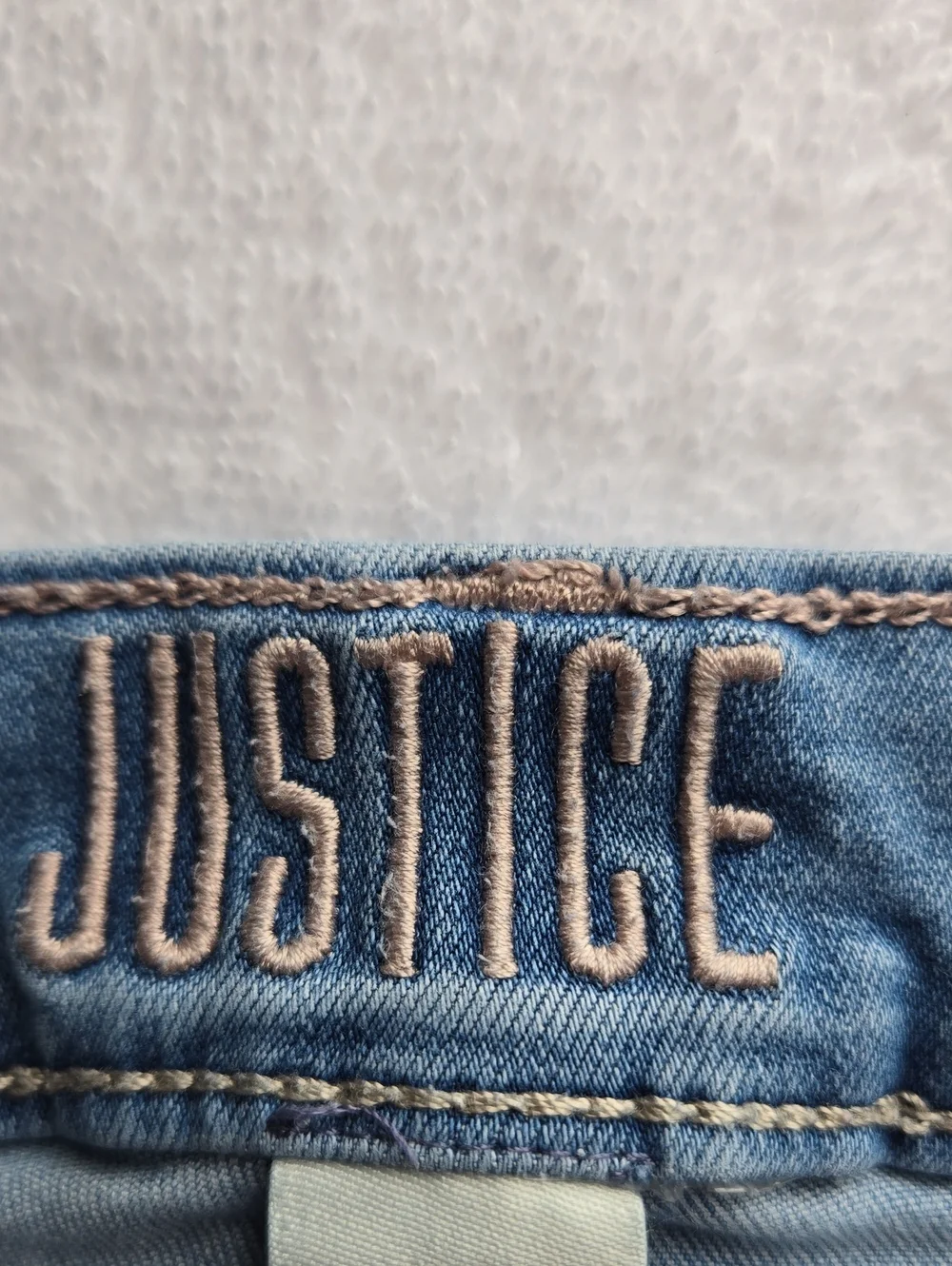 Justice Light Wash Distressed Jean Shorts High Waisted Button Fly Sz 12